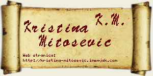 Kristina Mitošević vizit kartica